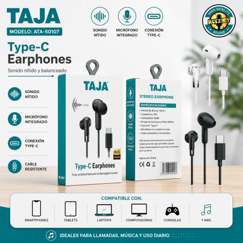 Audífonos Type-C ATA-50107 Audífonos Type-C ATA-50107