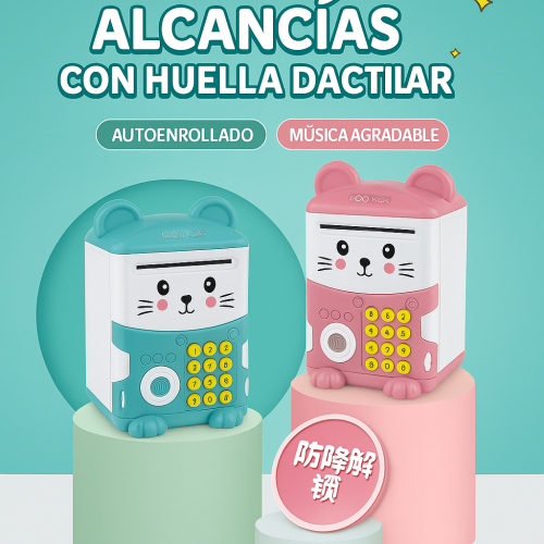 Alcancía cajero automático de ratoncitos electrónica con clave  para niños Venta por mayoreo ATM32