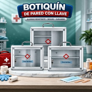 Botiquín Metálico de Pared con Llave por Mayoreo AUX-1