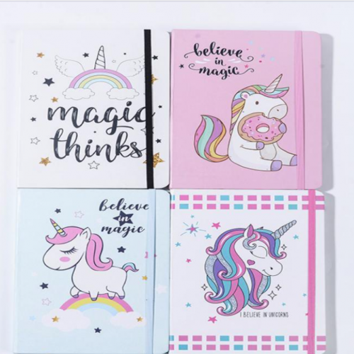 Cuaderno con tapa dura de unicornios varios diseños TAMAÑO A7:10.5*7.5cm B75