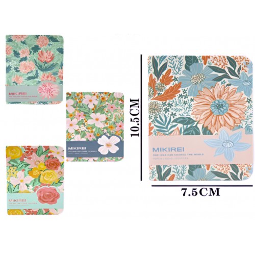 Cuaderno de notas A7 de tapa dura con diseño de flores de 10.5*7.5cm B92