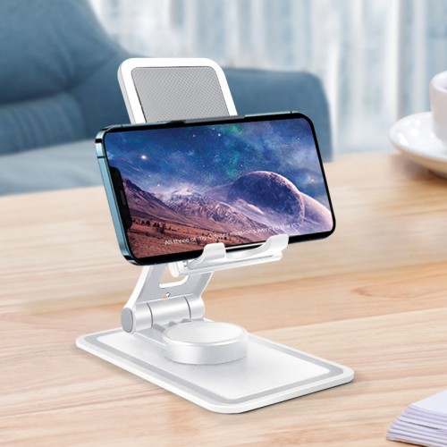Soporte plegable para celular o tablet con diseño ajustable, compacto, ligero y portátil. Venta por mayoreo BA-018