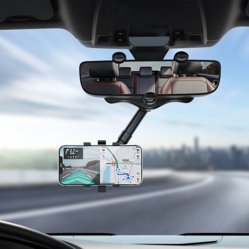 Soporte universal para teléfono con base ajustable y anillo de giro de 360°. Ideal para usar en el auto. Venta por mayoreo BA-025