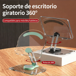 Soporte para tablet con base giratoria 360°, portátil y estable, ideal para escritorio y uso diario. Venta por mayoreo BA-138