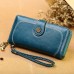 Cartera de mujer con hebilla de cremallera larga de cuero encerado 19*10*3.5cm BAG145