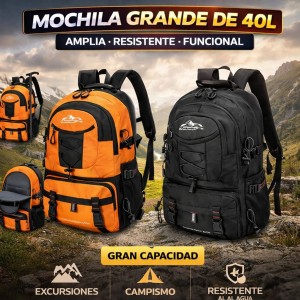 Mochila de senderismo 40L gran capacidad resistente por mayoreo BAG420