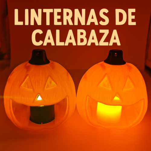 Calabaza decorativa de halloween con tapa verde tipo dulcero, ideal para fiestas, regalos o decoración infantil, modelo D-21645, venta por mayoreo