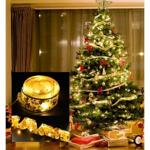 Listón con luz navideño decorativo 5m, 50 LEDS para árbol de Navidad. De pilas. Venta por mayoreo BD-0101