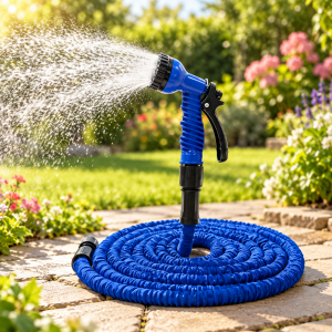 Manguera Expandible para Agua de 22.5 m / 75 pies con Pistola Rociadora y Conector – Por Mayoreo