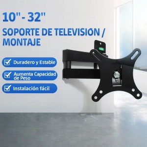 Soporte de pared articulado universal para televisores de 10 a 32 pulgadas, ideal para ajustar , permite inclinar, girar y extender la pantalla para lograr una visualización perfecta. Venta al por mayor HY-210