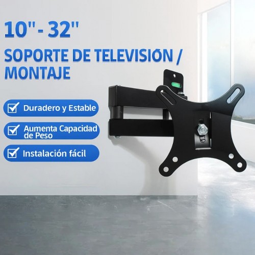 Soporte de pared articulado universal para televisores de 10 a 32 pulgadas, ideal para ajustar , permite inclinar, girar y extender la pantalla para lograr una visualización perfecta. Venta al por mayor HY-210