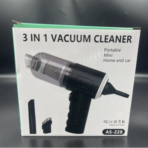 Aspiradora portátil multifuncional 3 en 1 para coche y casa. Compacta, potente y fácil de usar. Venta por mayoreo