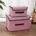 Juego de cajas organizadoras de tela con tapa, plegables, para artículos del hogar. Venta por mayoreo BH-21176
