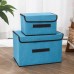 Juego de cajas organizadoras de tela con tapa, plegables, para artículos del hogar. Venta por mayoreo BH-21176