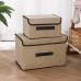 Juego de cajas organizadoras de tela con tapa, plegables, para artículos del hogar. Venta por mayoreo BH-21176