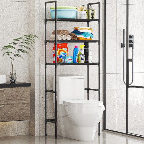 Estante organizador para baño de tres niveles, diseñado para colocarse sobre el inodoro y aprovechar al máximo el espacio. Ideal para almacenar toallas, papel higiénico, productos de limpieza y artículos de higiene personal. Venta por mayoreo BH-21211 