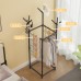 Perchero multifuncional con ganchos y barra para ropa, diseño vertical compacto, ideal para mayoreo, BH-21245