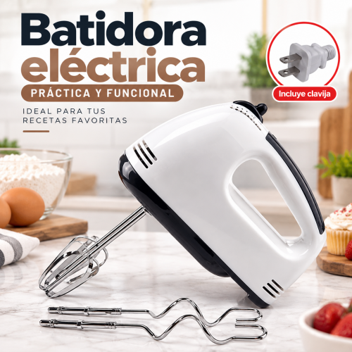 Batidora eléctrica de mano, ideal para preparar mezclas y recetas en casa. Venta por mayoreo