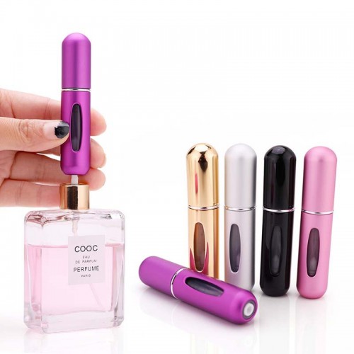 Atomizador portátil recargable de bolsillo para perfume de viaje, colores variados. Venta por mayoreo BH-21253