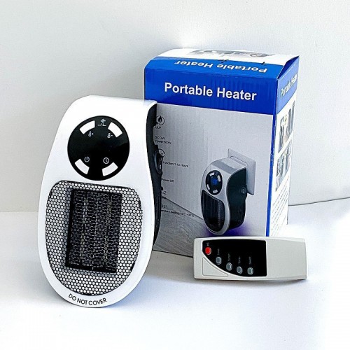 Calefactor portátil compacto con control remoto, ideal para calentar espacios pequeños y termostato ajustable. Venta por mayoreo BH-21257