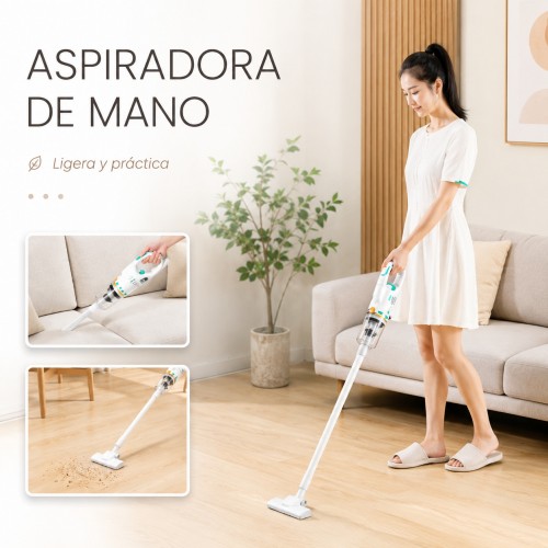 Aspiradora inalámbrica 2 en 1 | De mano y tipo escoba | Potente y ligera para el hogar- Por Mayoreo
