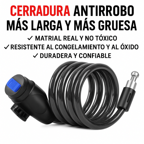 Candado de anillo con cable de acero reforzado, flexible y resistente para bicicletas. Venta por mayoreo BH-21290