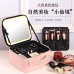 Cosmetiquera portátil con espejo iluminado con luz LED. Diseño moderno, recargable por USB y compartimentos ajustables. Ideal para maquillaje o viaje. Venta por mayoreo BH-21304