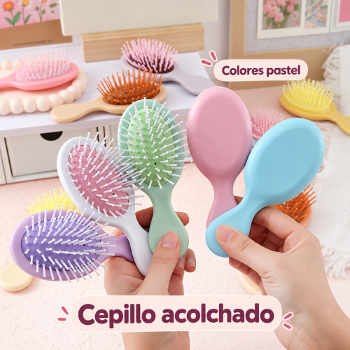 Peine con cojín de aire, portátil para uso doméstico y viaje. Colores variados. Venta al por mayor