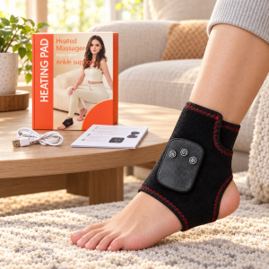 Tobillera Eléctrica de Masaje Térmico con Control Integrado y Cable de Alimentación, Color Negro – Por Mayoreo