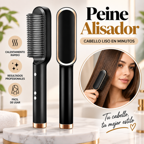 Peine alisador eléctrico colores variados, ideal para peinar y estilizar el cabello. Venta por mayoreo