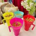 Vaso botanero mágico de plástico con popote y asa lateral ideal para disfrutar snacks y bebidas al mismo tiempo, venta al por mayor 