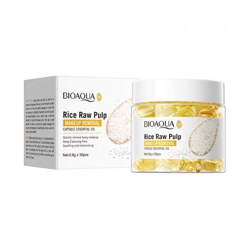 BIOAQUA Cápsulas Desmaquillantes con Aceite de Arroz  Limpieza Profunda y Suavidad  Venta por Mayoreo BQY01666 