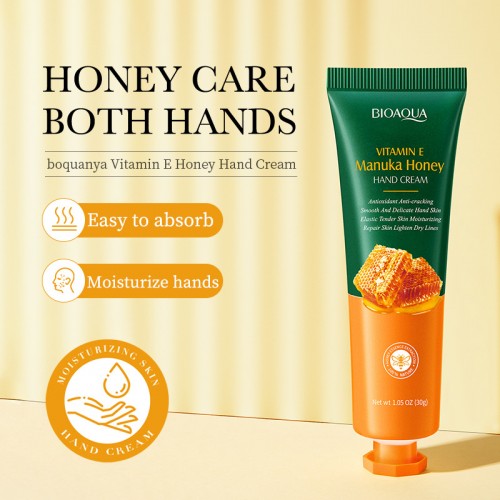crema de manos con miel de manuka y vitamina e, hidratante y nutritiva, suaviza y protege la piel, venta por mayoreo BQY15907
