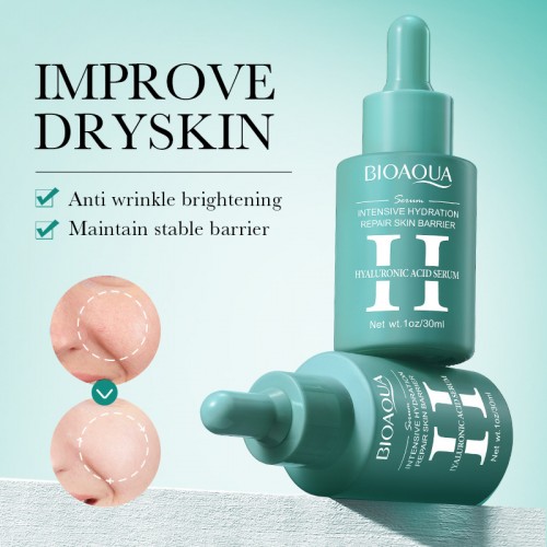 suero facial bioaqua hidratante y antioxidante para piel seca, mejora líneas finas y elasticidad, fórmula con péptidos, presentación 30ml, venta por mayoreo