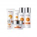 Set de cuidado facial Bioaqua con vitamina C, kit de limpieza, sérum, crema y loción hidratante, aclara manchas y nutre la piel, venta por mayoreo BQY41081