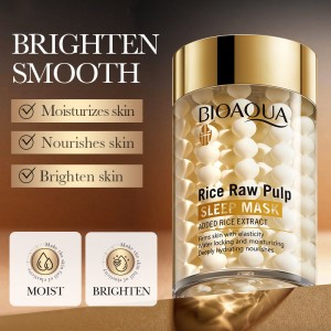 Mascarilla facial nocturna BIOAQUA con extracto de arroz, hidratante, nutritiva y aclarante por mayoreo BQY46115