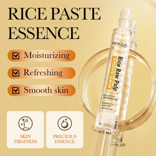 Suero Hidratante BIOAQUA Rice Raw Pulp con Ácido Hialurónico Efecto Reafirmante y Suavizante Venta por Mayoreo BQY48195