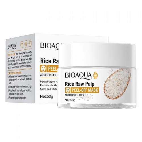 Mascarilla Facial BIOAQUA Rice Raw Pulp Tipo Peel-Off con Extracto de Arroz  50g  Venta por Mayoreo BQY51872