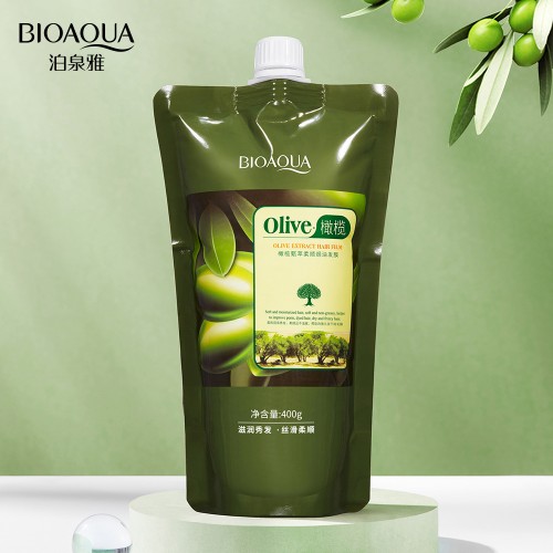 tratamiento capilar bioaqua extracto de oliva 400g, hidratación y reparación intensa, venta por mayoreo BQY65167