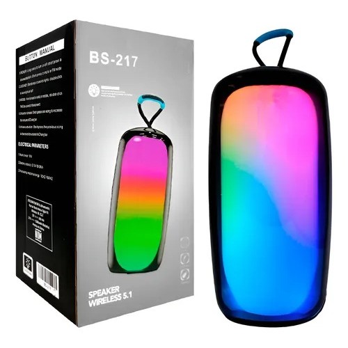 Bocina inalámbrica bluetooth con luces led rgb modelo BS-217 venta por mayoreo