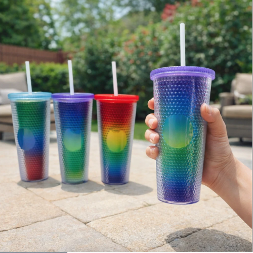 Vasos con textura degradada bicolor de 710ml colores variados. Venta al por mayor BWB-1784