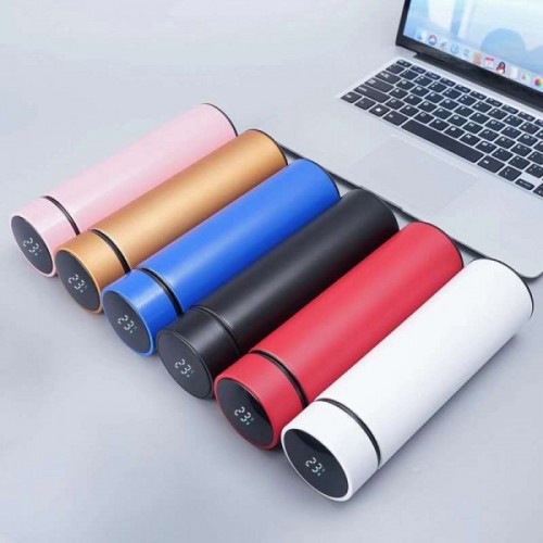 Termo digital con pantalla de temperatura inteligente de acero inoxidable 500ML, colores variados. Venta al por mayor BWB-9017