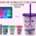 Vasos de acrílico con diseños de unicornio con luz led 450ml BZ06