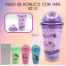 Vaso de acrilico de unicornio de 450ml con tapa domo y popote BZ12