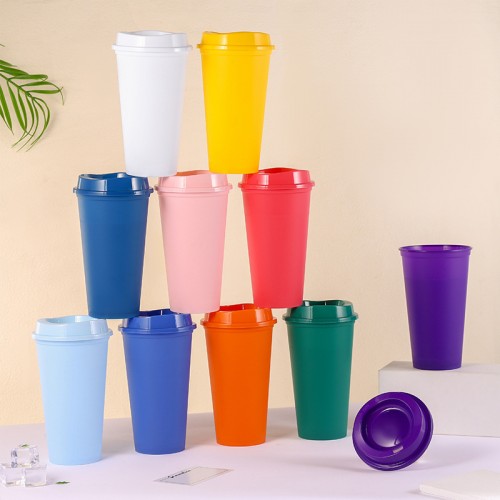 Vasos de café de PP simple y moderna, textura esmerilada, suministro de catering, para beber, de gran capadidad de 500ml, por Mayoreo BZ505