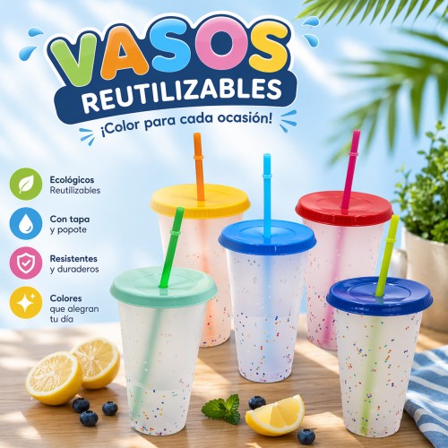 Vaso mágico que cambia de color con agua fría precio por paquete de 5pzs, Por Mayoreo BZ506