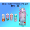 Botella de agua motivacional degradado 2000 ml, incluye stickers 3D al por mayor BZ6131