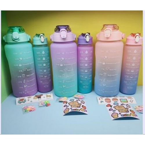 Juego de botellas de agua de 2000ml + 800ml con pegatina BZ6156