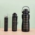 Trio motivacional de botellas color negro (2000ml+900ml+280ml pegatinas stickers normal 3D) BZ6180