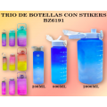 Trio de botellas de 2000ml+800ml+280ml con stickers al por mayor BZ6191